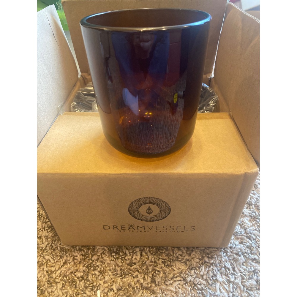 Dream Vessels Infinia Amber Glass Candle Jars 15oz Set of 4 Candle Making